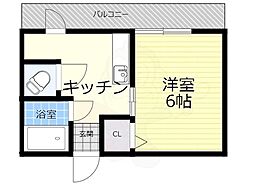 岩井ビル 1Kの間取図画像