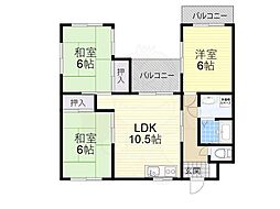 カーサ・フローラ玉木 3LDKの間取図画像