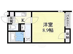クレイノフェリオ 1Kの間取図画像