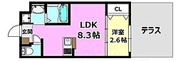 リアコート千里丘I NORTH 1LDKの間取図画像