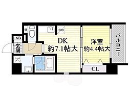 ソラージュ茨木 1DKの間取図画像
