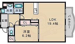 メゾンさかもと 1LDKの間取図画像