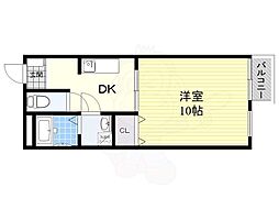 チェリーコート 1DKの間取図画像