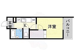 レオパレスグリーンローズ 1Kの間取図画像