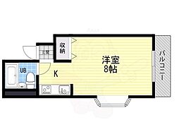ライブハイツ高田1 1Kの間取図画像