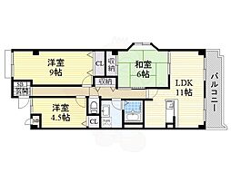 シェリール河崎2 3LDKの間取図画像