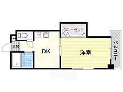 都部ハイツ 1DKの間取図画像