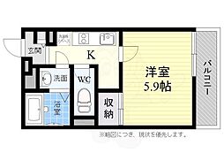 アイリス芥川 1Kの間取図画像