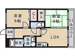 カルム桜ケ丘 2LDKの間取図画像