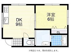 深沢ハイムB 1DKの間取図画像