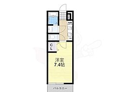 リブリ・茨木春日2 ワンルームの間取図画像