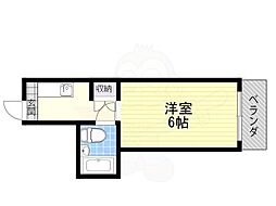 コーポアユーズ 1Kの間取図画像