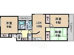 エクセルハイム2 3LDKの間取図画像