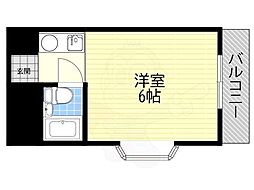 丸矢ハイツ ワンルームの間取図画像