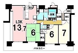 エンゼルフォレシス大社町 3LDKの間取図画像