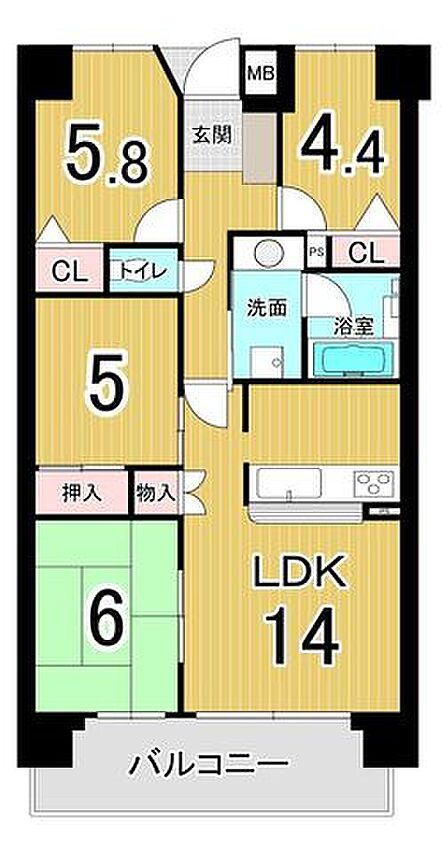 4LDK 間取り