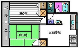 プリマヴェーラ2000 2DKの間取図画像
