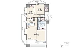 シーズガーデン石神井公園 2LDKの間取図画像