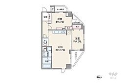 グローリオ高円寺 2LDKの間取図画像