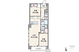 西荻ハイホーム 2LDKの間取図画像