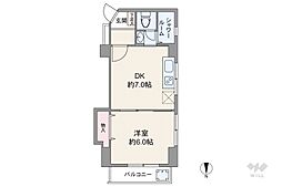 シャンボール南高円寺 1DKの間取図画像