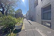 敷地東側の前面道路（北側から）
