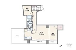 エミール松が丘 2LDKの間取図画像