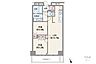 間取り：間取りは専有面積59.29平米の2LDK。全室洋室仕様、リビングを通って個室にアクセスするプラン。玄関は収納力のあるシューズインクローク付き。