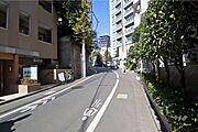 敷地南西側の前面道路（南側から）