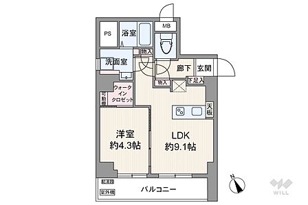 1LDK 間取り