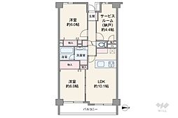 ライオンズヴィアーレ三鷹さくら通り 2SLDKの間取図画像