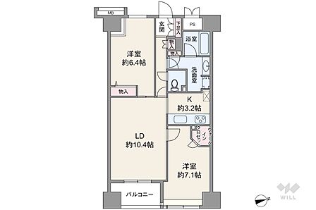 2LDK 間取り