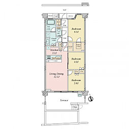 クレヴィア鷺沼 3LDKの間取り