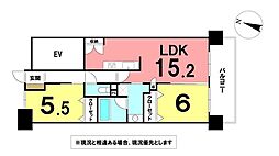 アルファステイツ高知城北 2LDKの間取図画像