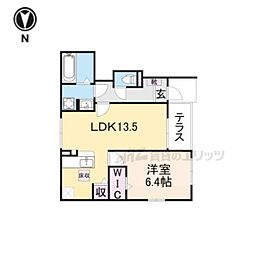 ファミーユタチバナ 1LDKの間取図画像