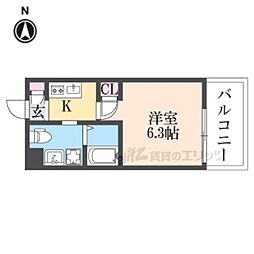 オリーブミネット郡山九条 1Kの間取図画像
