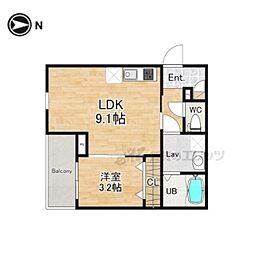 (仮称)ジーメゾン大和郡山カシータ 1LDKの間取図画像
