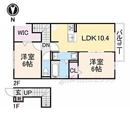 メゾンダンデリオン 2LDKの間取図画像