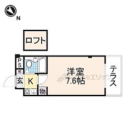 フラッツ郡山 ワンルームの間取図画像