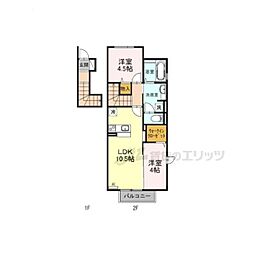 EYガーデンハイツ 2LDKの間取図画像