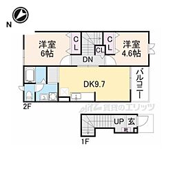 シティパル2 2DKの間取図画像
