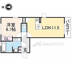 サニーソレイユ 1LDKの間取図画像