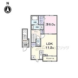 エレガンス ハーモニー 1LDKの間取図画像