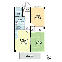 フォブール川津D 2DKの間取図画像