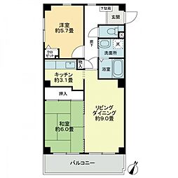 フォーブルQUA 2LDKの間取図画像