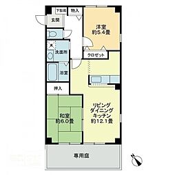 フォブール大森 2LDKの間取図画像
