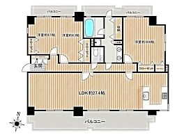 ヴェルビュ自由ケ丘 3LDKの間取図画像