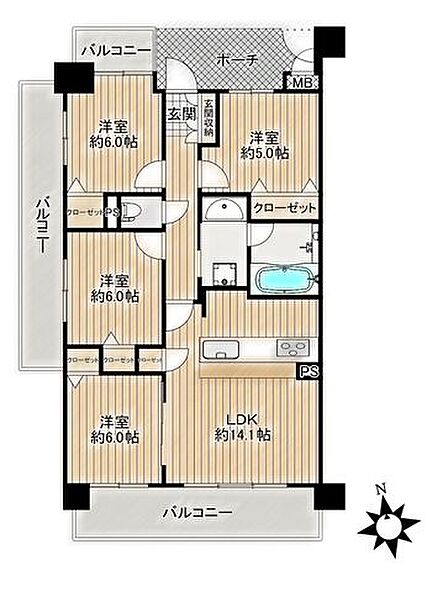 ◆R8年リノベ済♪◆水回りもリフォーム済♪◆全居室収納有◆南西角部屋◆3方角住戸◆南向
