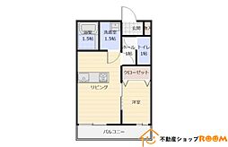 ガーデンテラス赤坂 1LDKの間取図画像