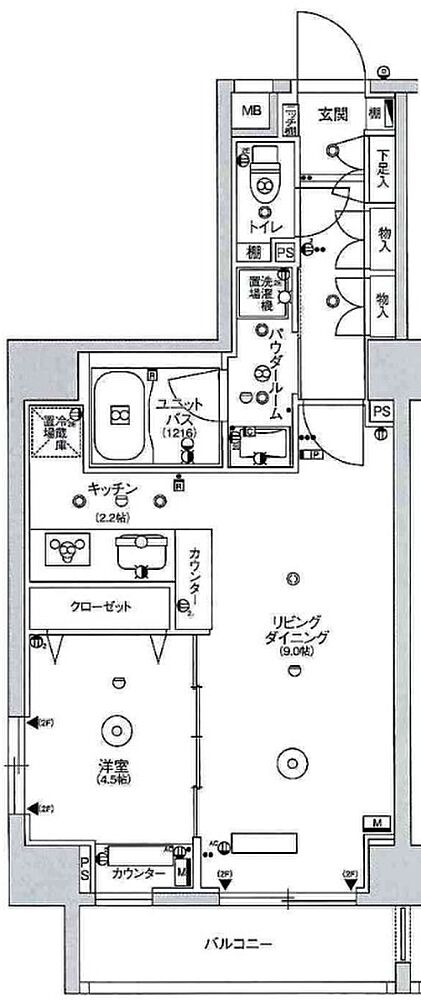 1LDK 間取り